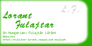 lorant fulajtar business card