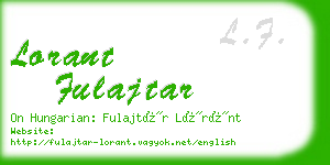 lorant fulajtar business card